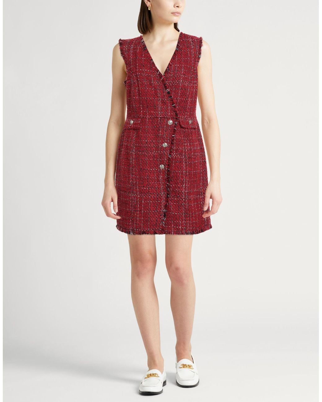 Liu Jo Red Mini Dress Acrylic, Wool, Synthetic Fibers, Viscose, Metallic Polyester