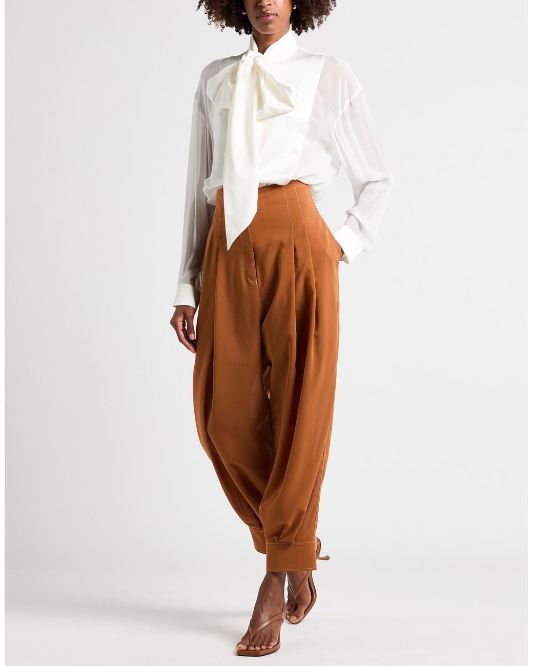 Philosophy Di Lorenzo Serafini Orange Pants Polyester, Cotton