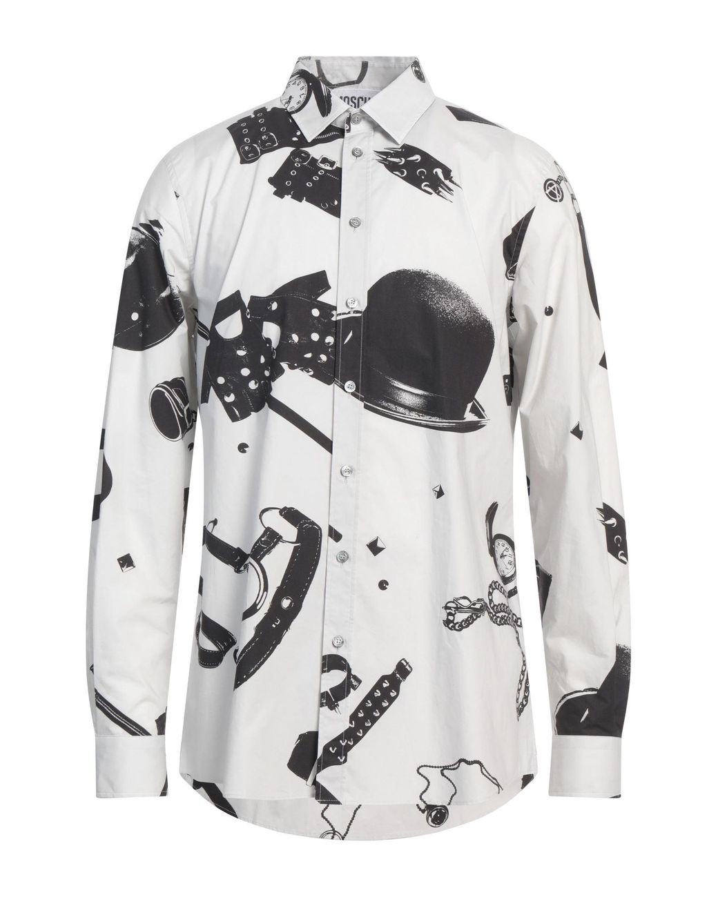 Moschino Gray Couture Light Shirt Cotton for men