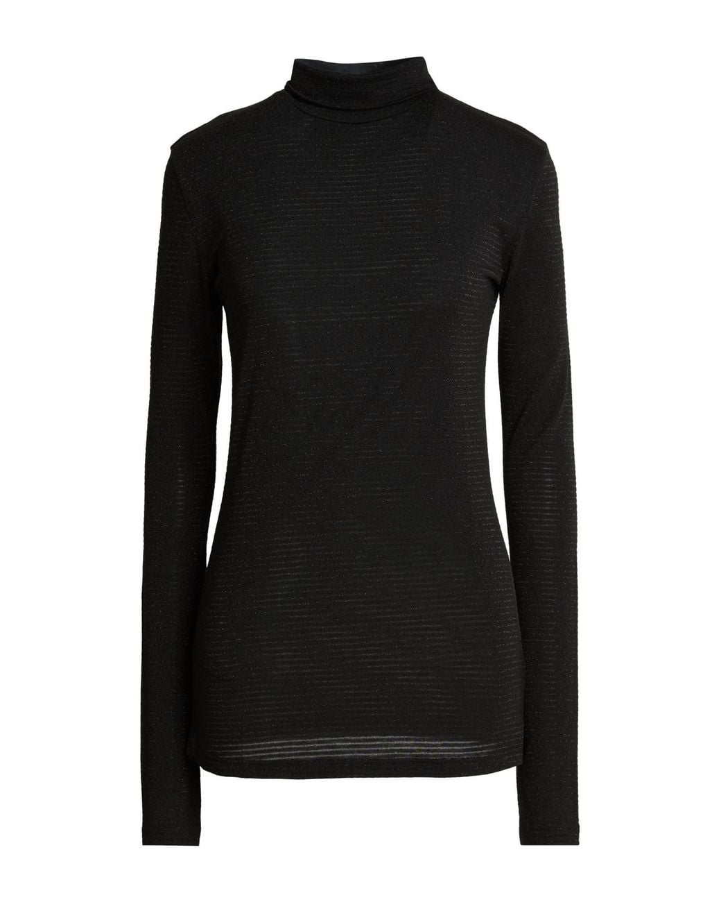 Manila Grace Black T-Shirt Polyester, Viscose, Polyamide, Metallic Polyester, Elastane