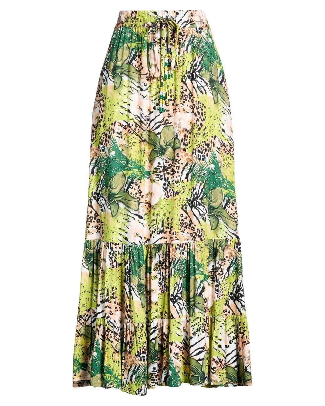CONNOR & BLAKE Green Lime Maxi Skirt Viscose