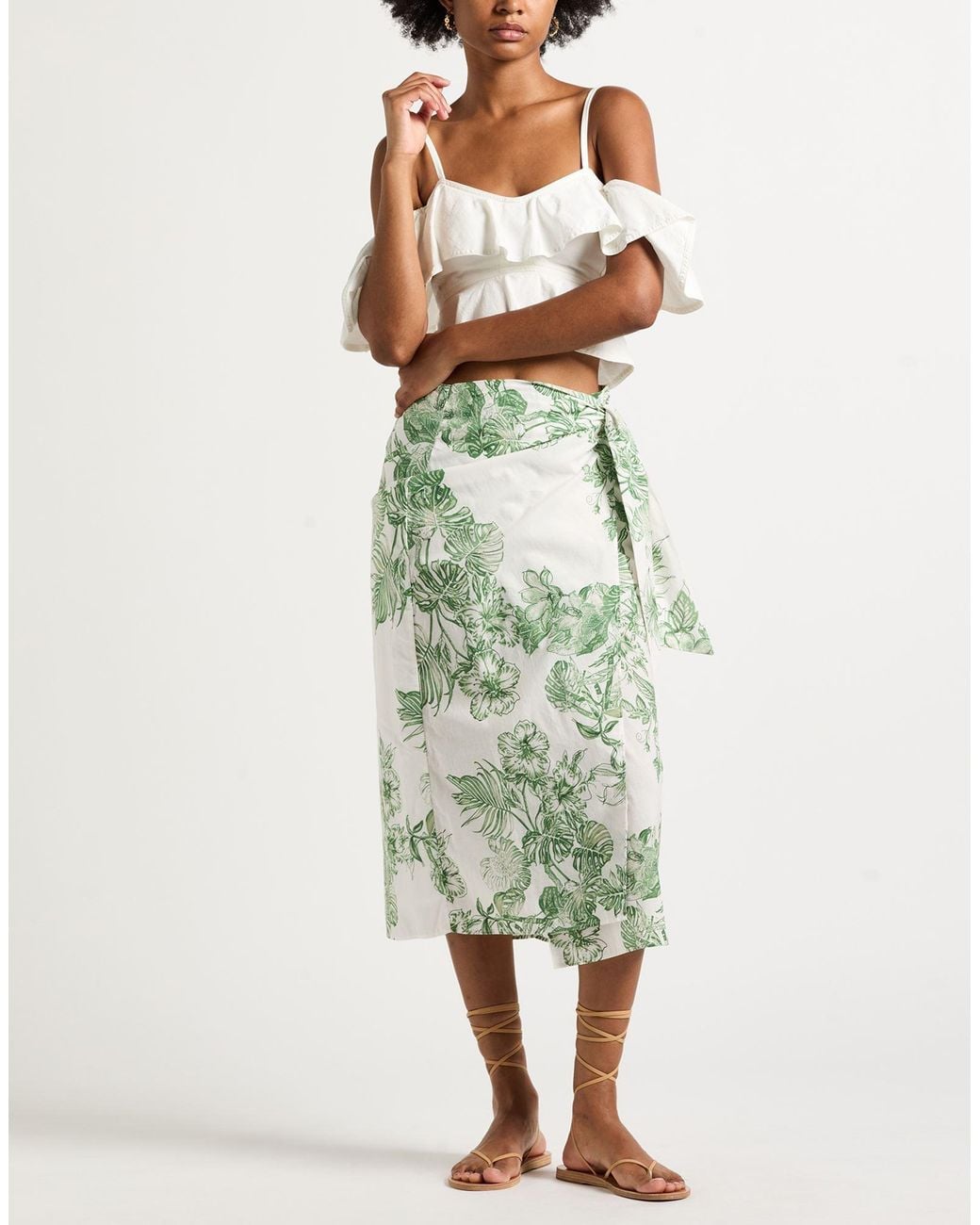 Really Wild Clothing Green Midi Skirt
