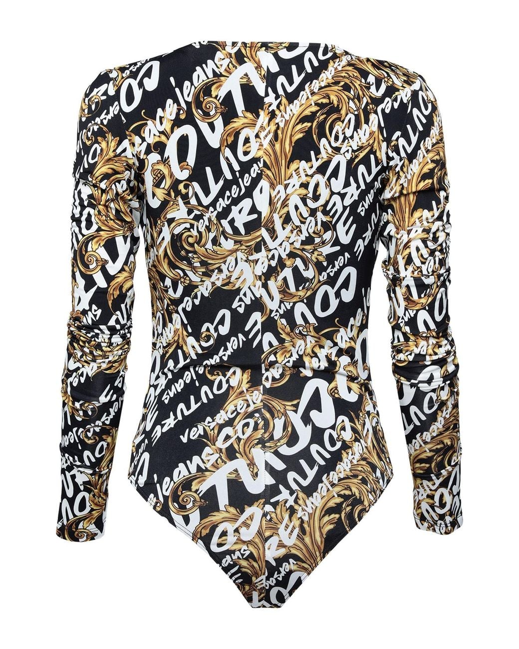 Versace Jeans Couture Black Bodysuit Viscose, Elastane
