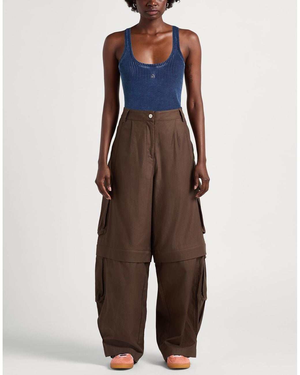 GIUSEPPE DI MORABITO Blue Tank Top Cotton, Elastane