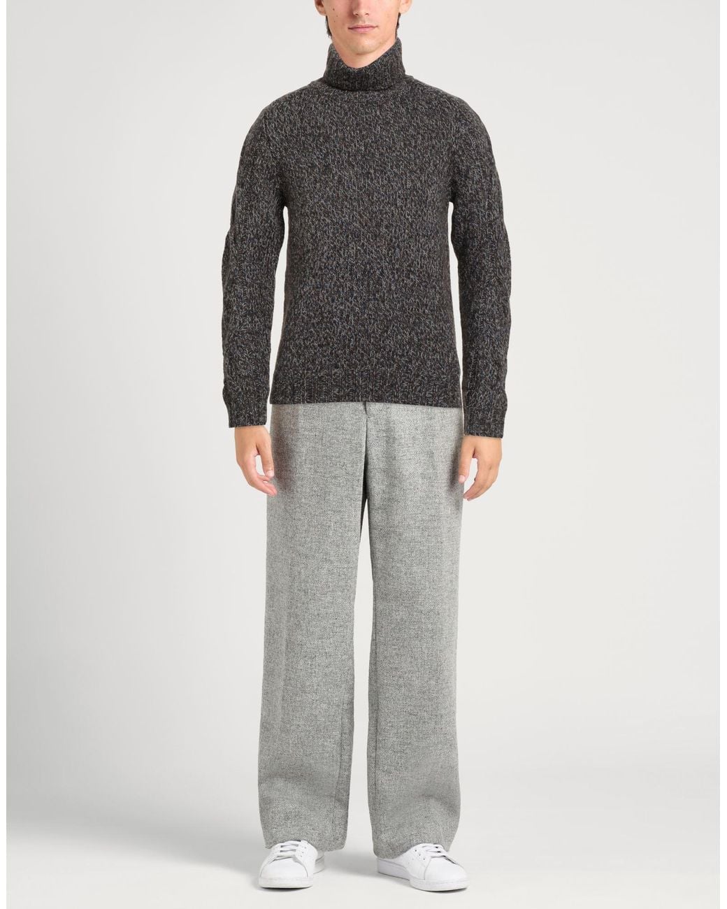 Alpha Studio Gray Midnight Turtleneck Wool, Recycled Polyamide, Alpaca Wool for men