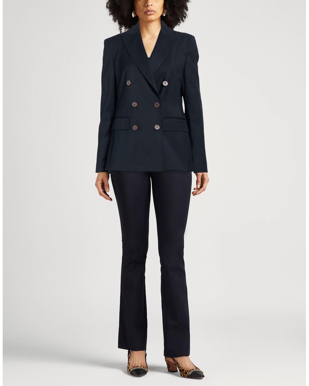 Caractere Blue Midnight Blazer Polyester, Wool, Viscose, Elastane