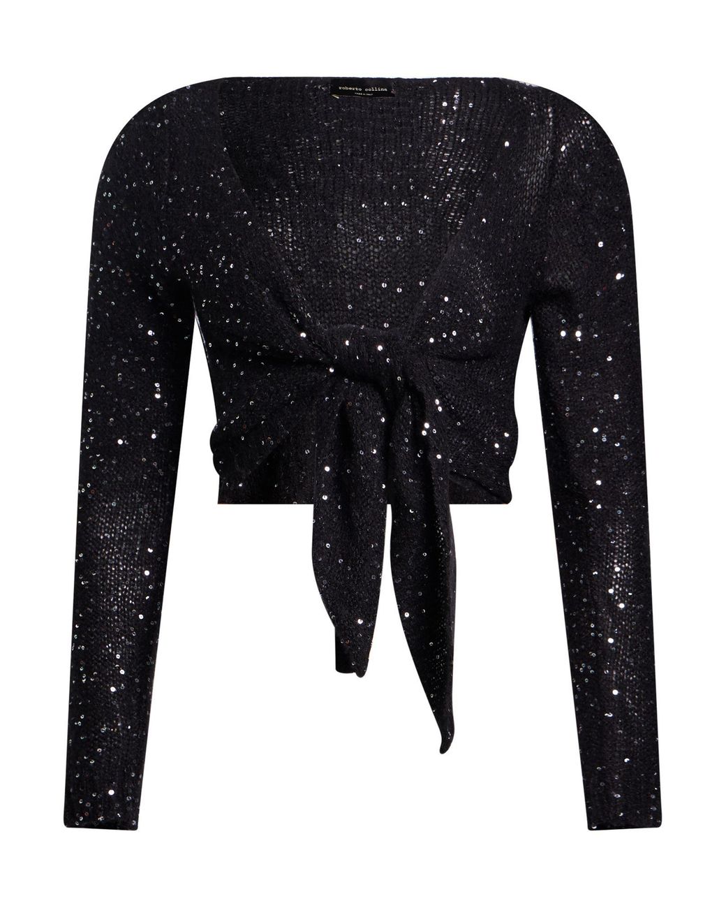 Roberto Collina Black Wrap Cardigans Nylon, Cashmere, Silk