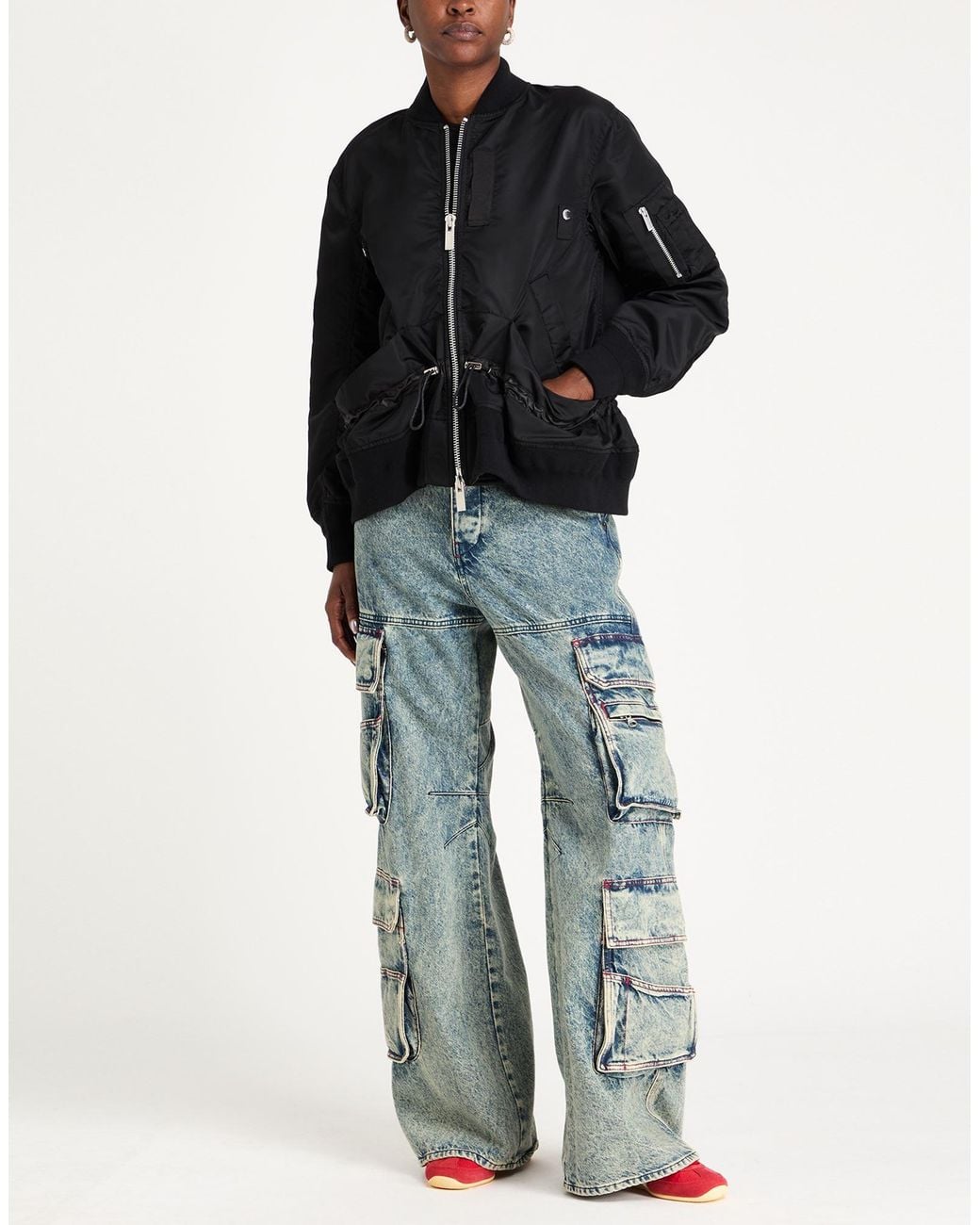 Sacai Black Jacket Nylon, Polyester, Cotton