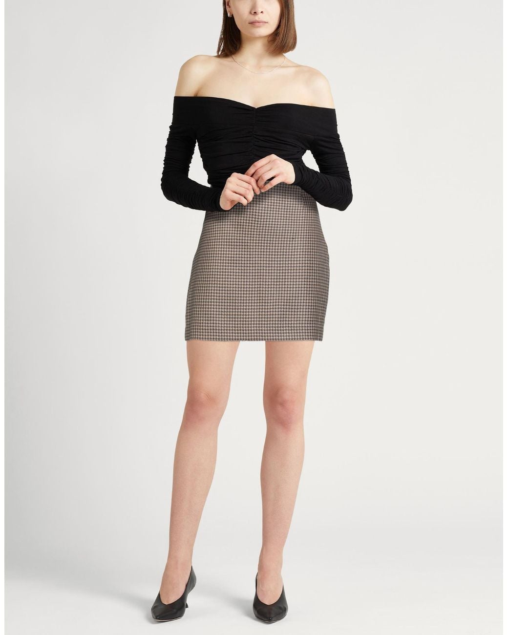Lardini Gray Mini Skirt Wool