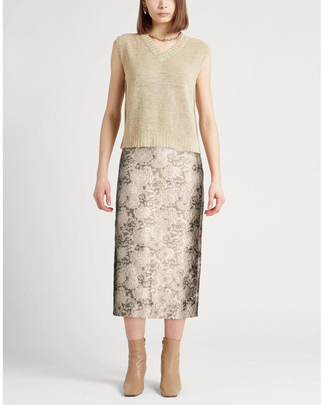 Max Mara Natural Midi Skirt
