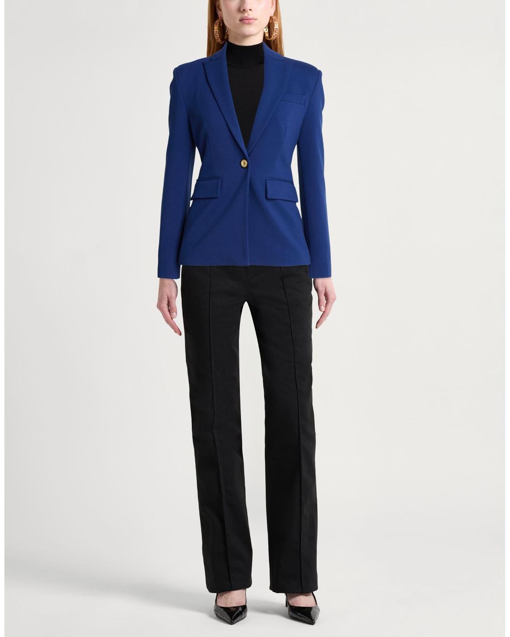 Pinko Blue Blazer Viscose, Nylon, Elastane