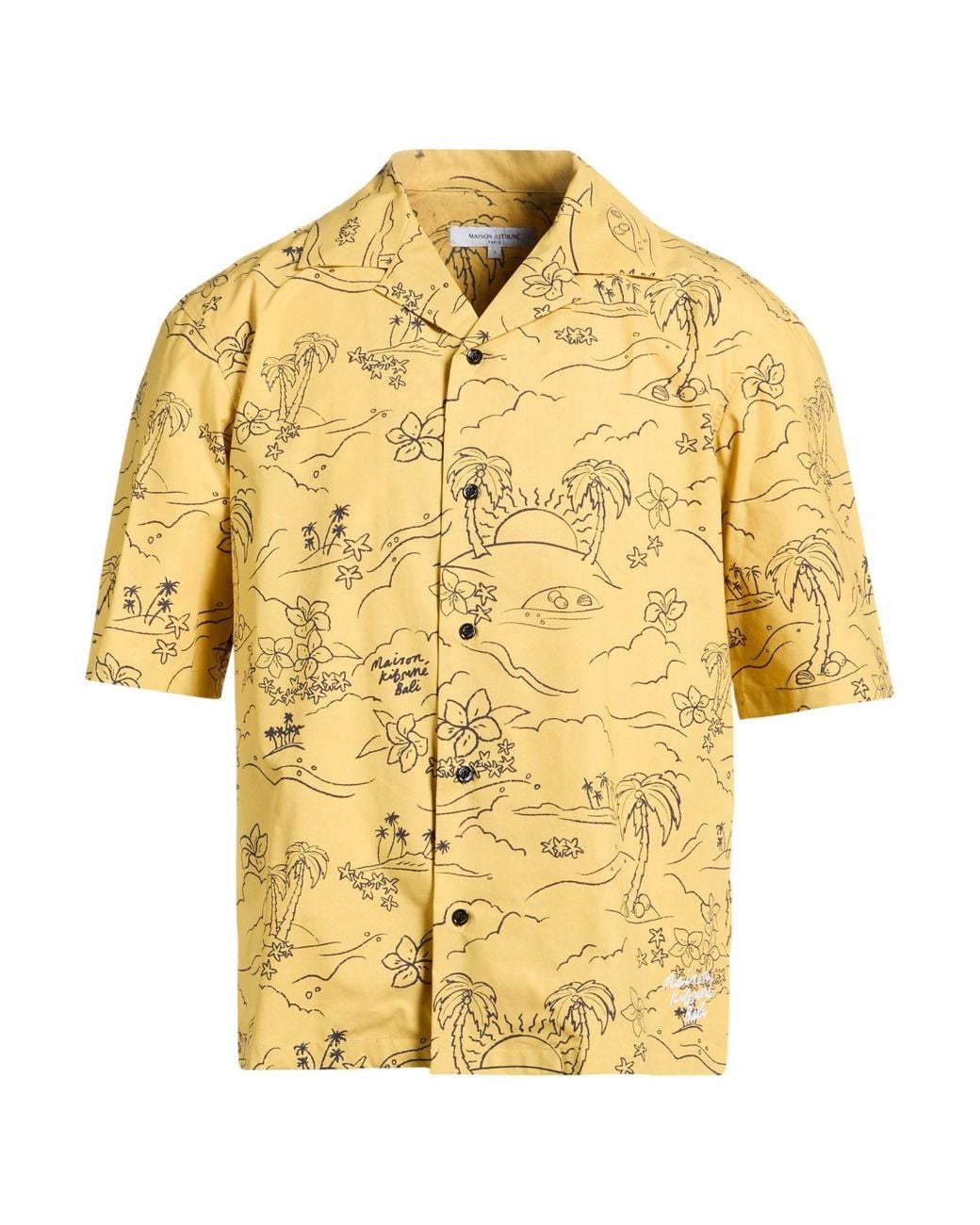 Maison Kitsuné Yellow Shirt Cotton for men
