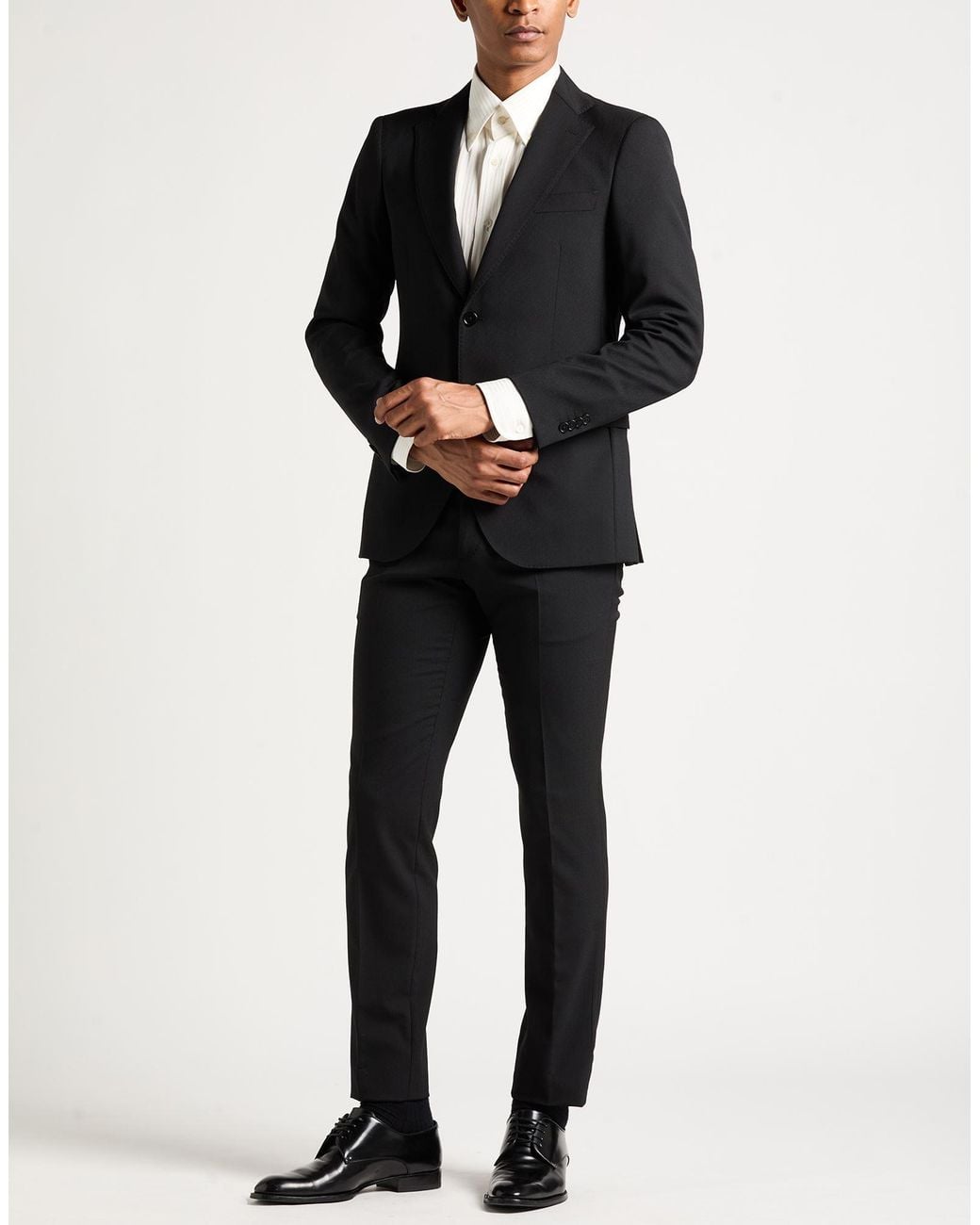 Tombolini Black Suit Virgin Wool, Polyester, Elastane for men