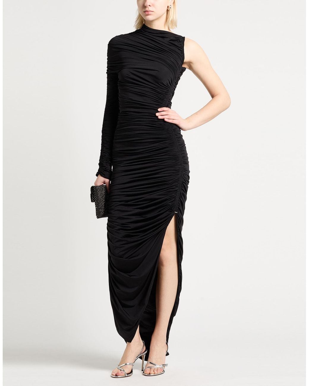 Mugler Black Maxi Dress Polyamide, Elastane