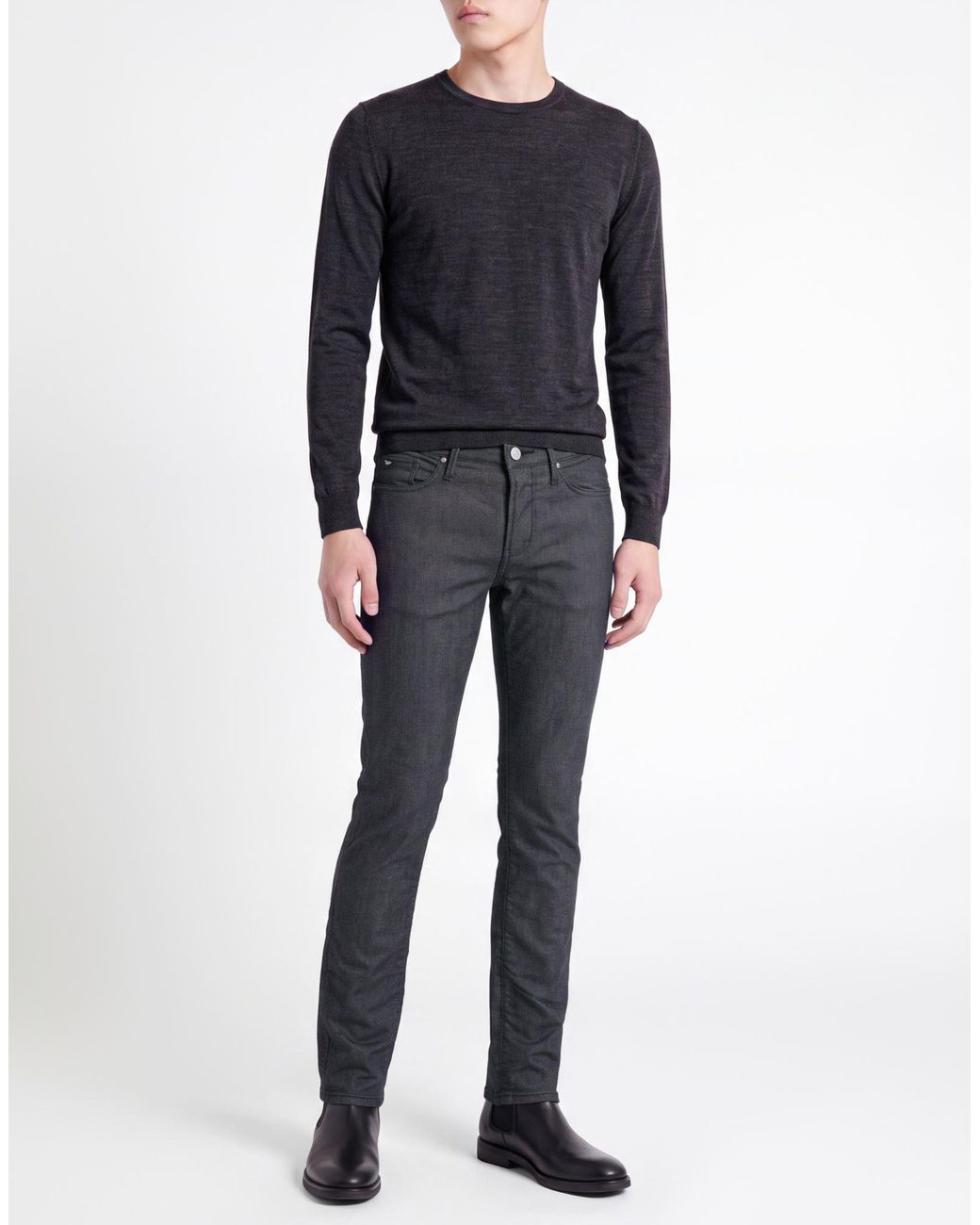 Emporio Armani Gray Pants Cotton, Polyester, Elastane for men
