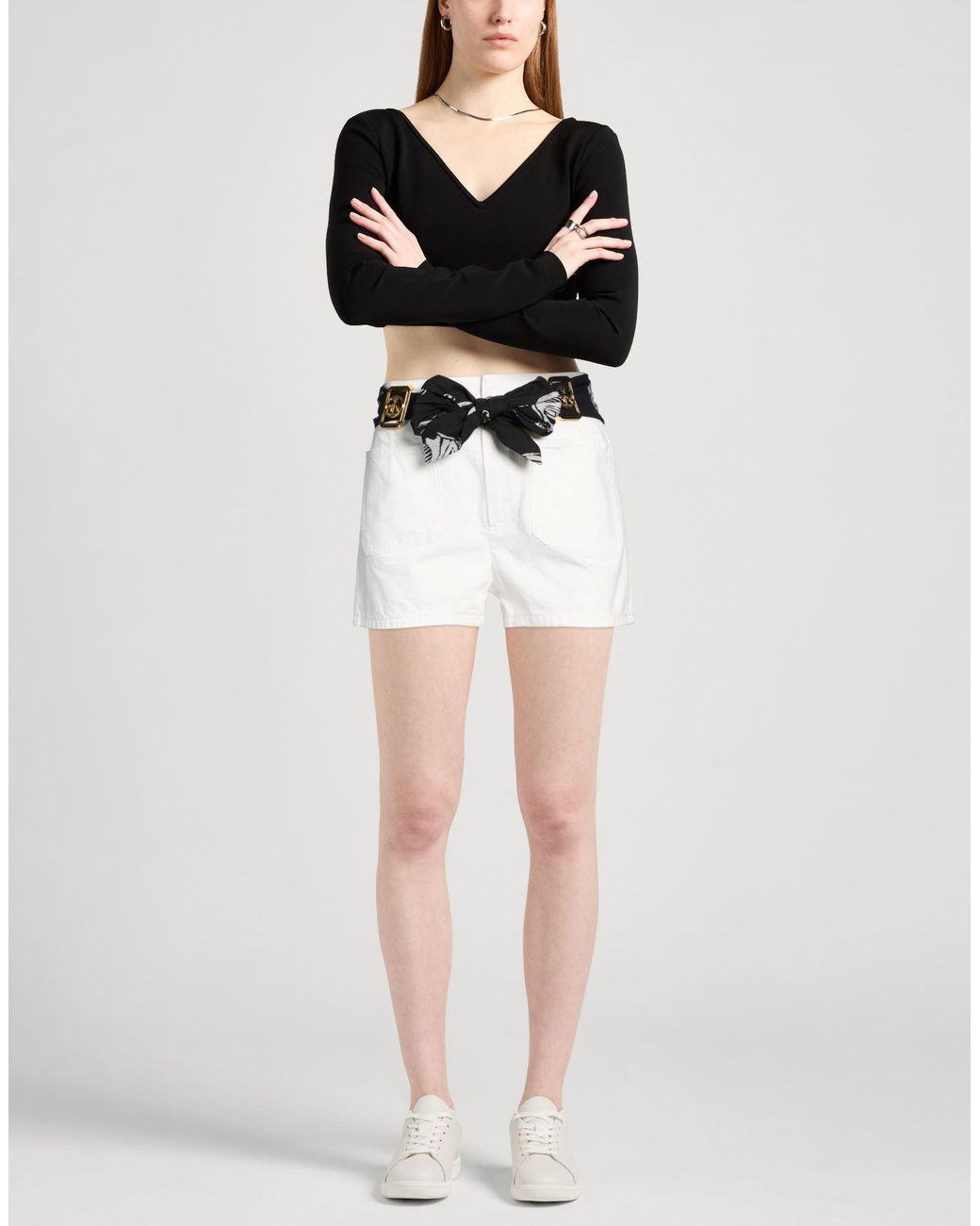 Lanvin Black Denim Shorts Cotton, Zamak