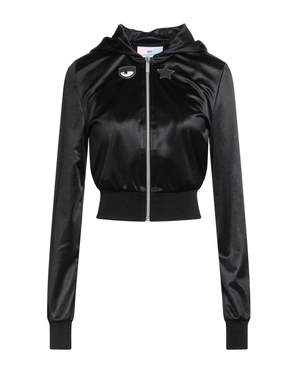 Chiara Ferragni Black Sweatshirt Polyester, Elastane