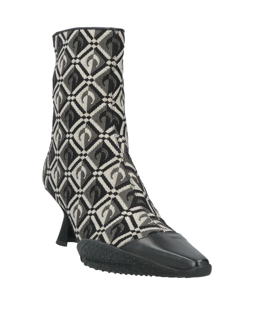MARINE SERRE Brown Ankle Boots Leather, Textile Fibers