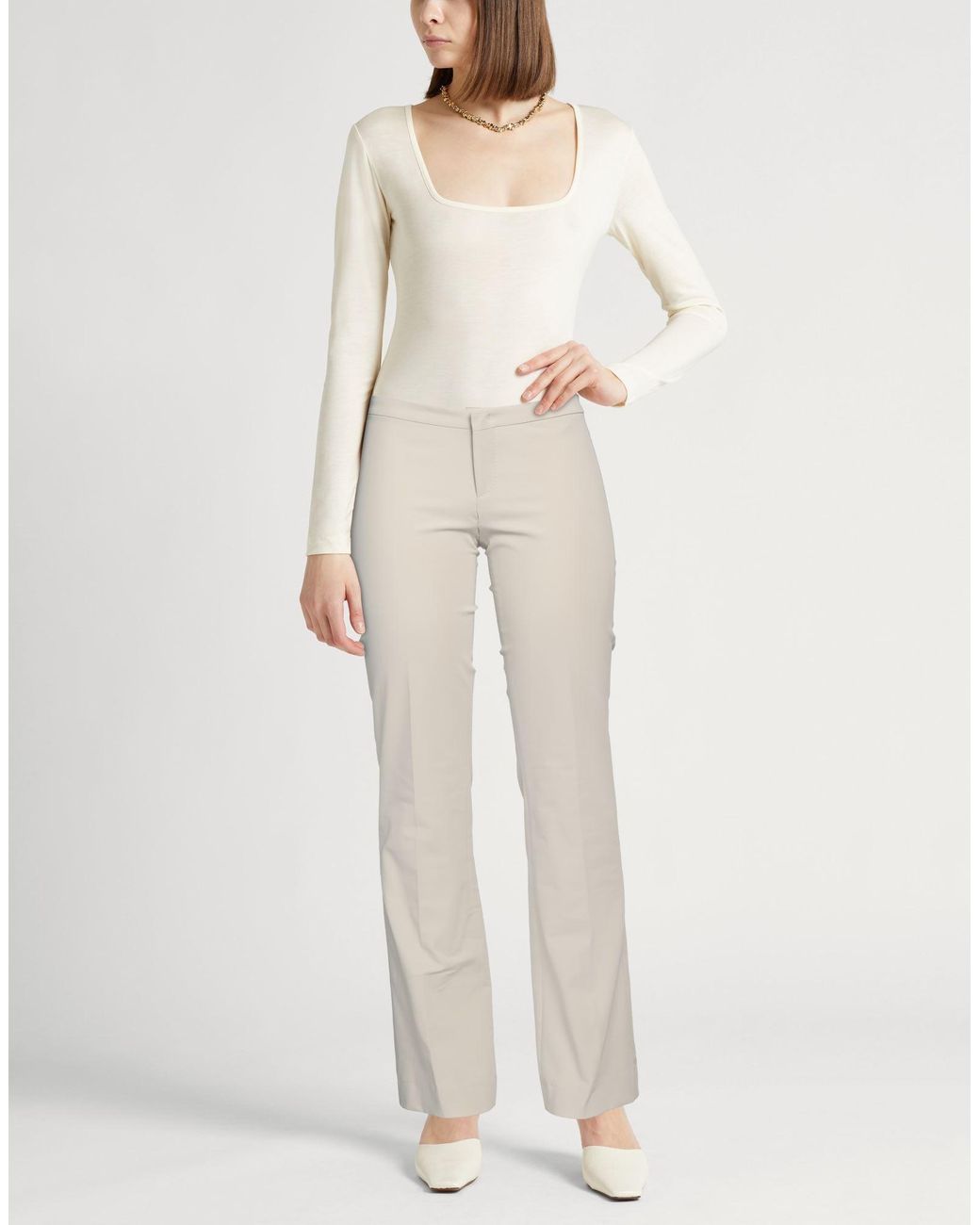 PT Torino White Pants Cotton, Polyamide, Elastane