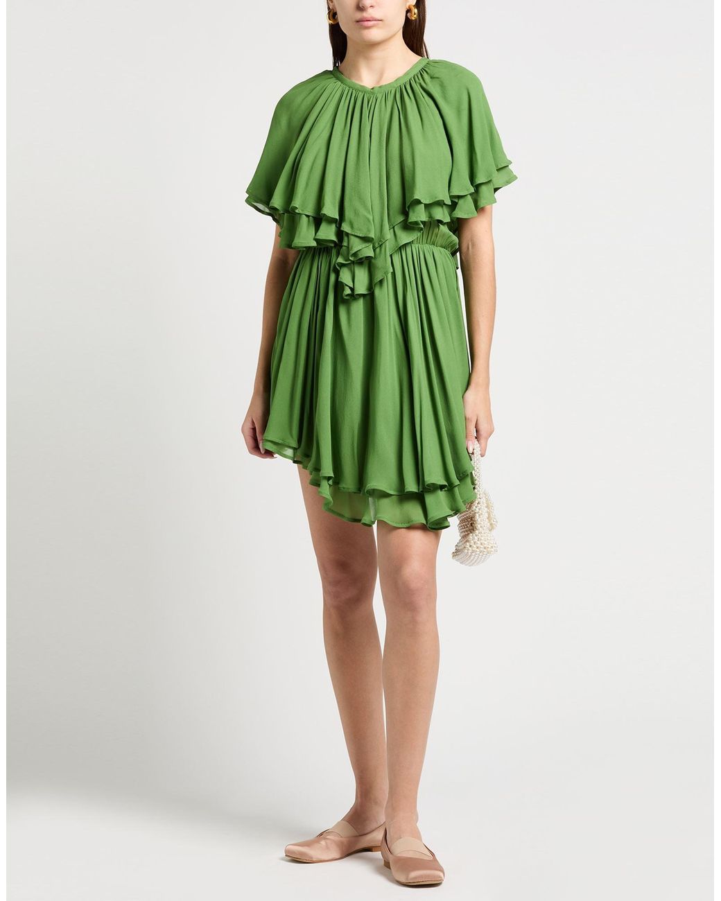 Dondup Green Mini Dress Viscose