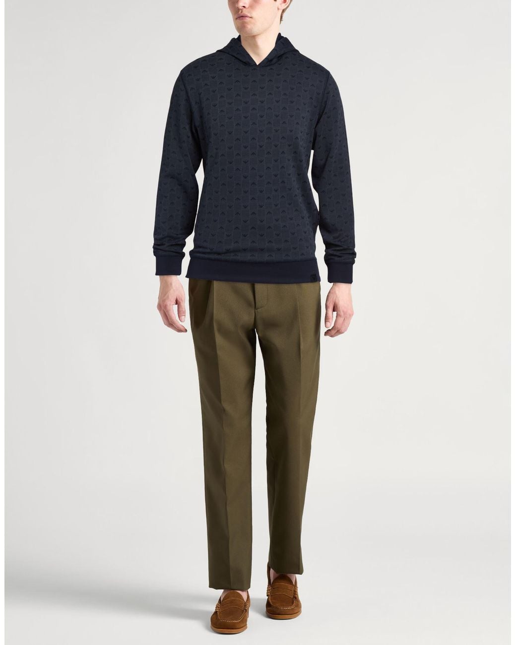 Emporio Armani Blue Sweatshirt Polyester, Cotton, Elastane for men