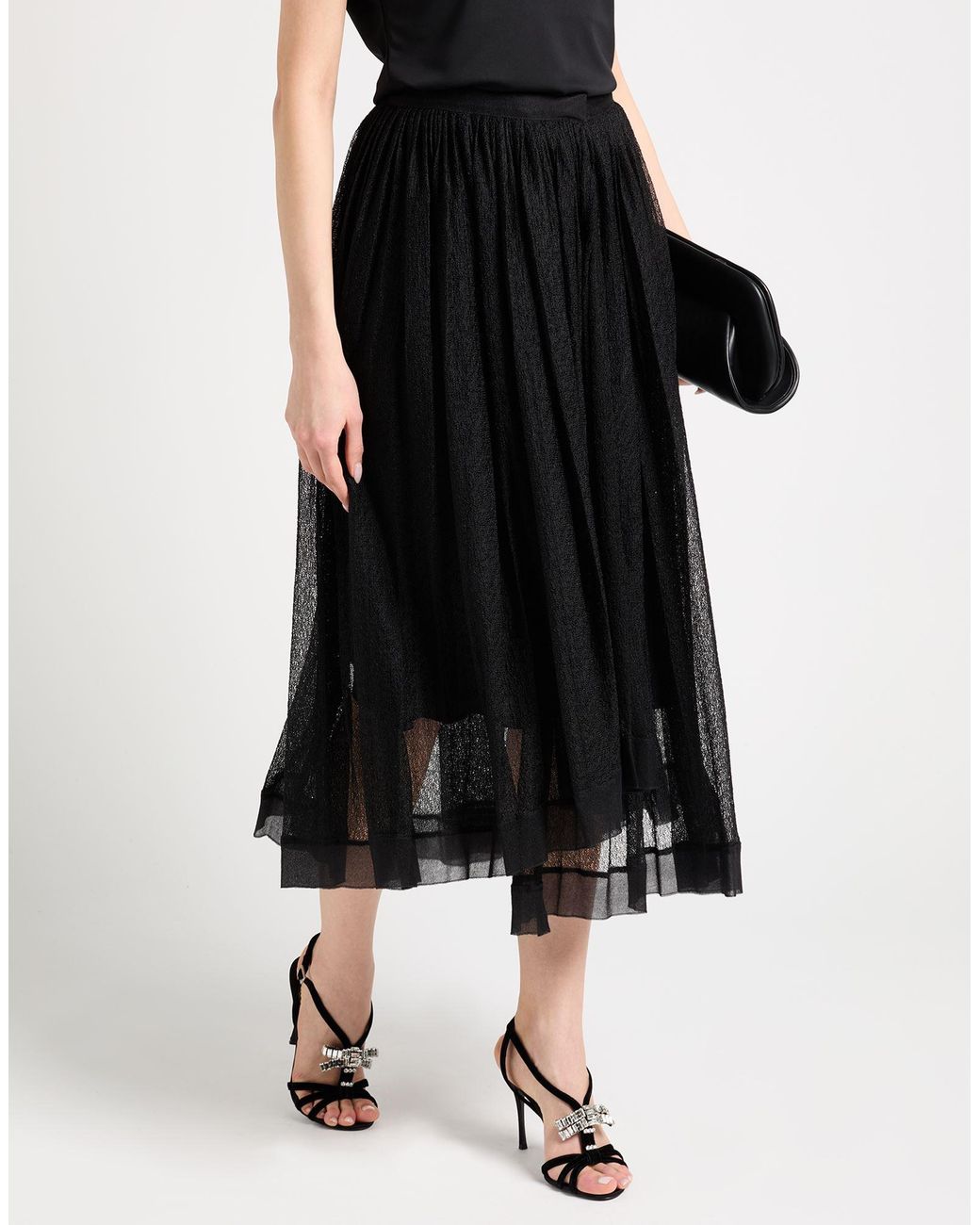 Dior Black Midi Skirt Silk, Polyester