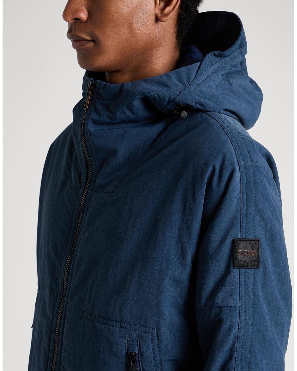 Boss Blue Jacket Polyamide for men