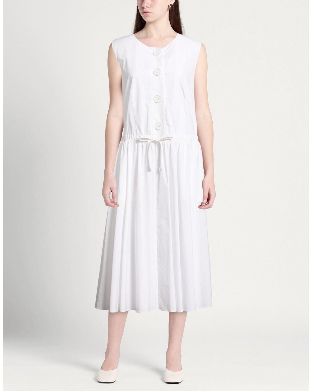 Patou White Midi Dress Cotton