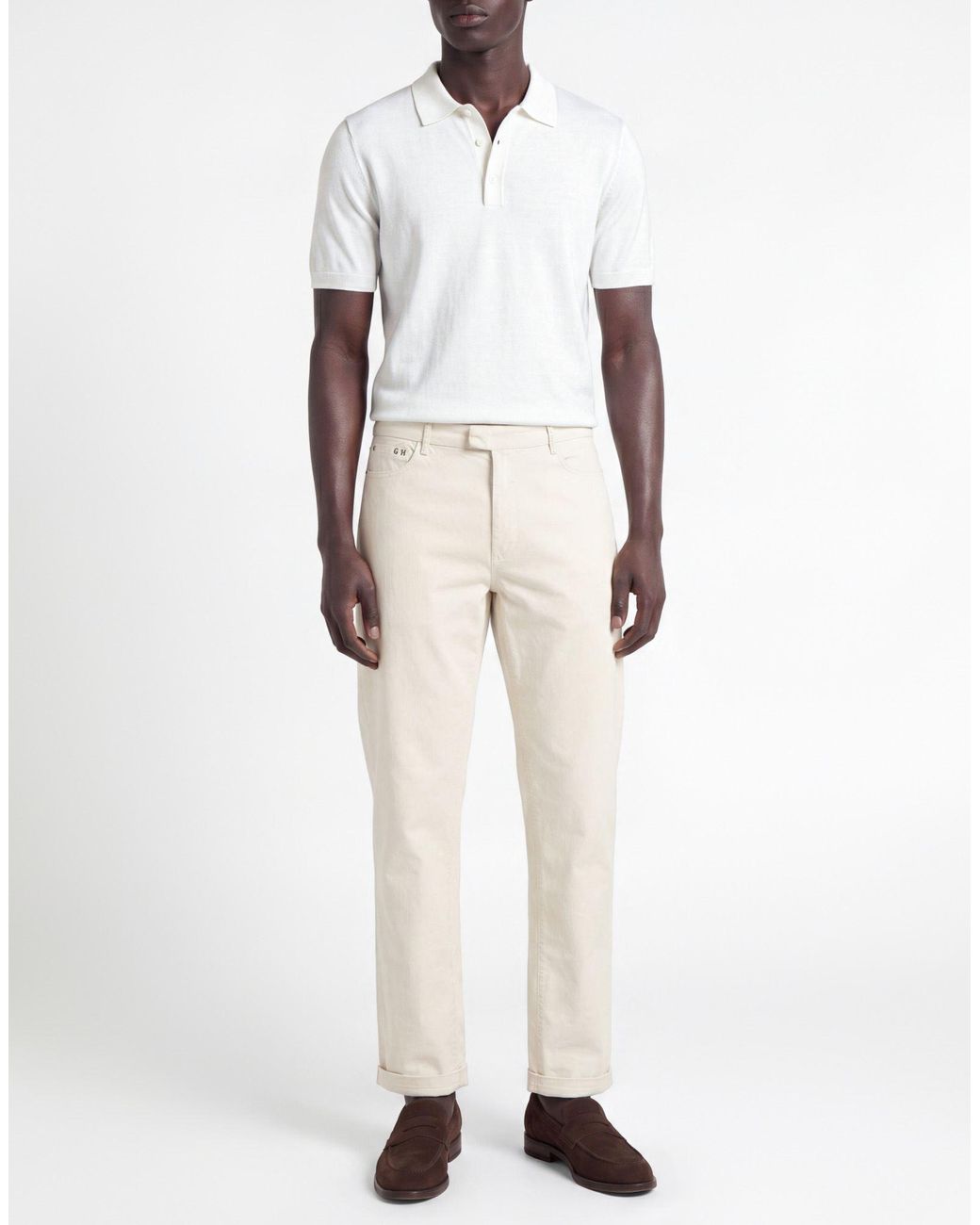 Tramarossa Natural Ivory Pants Cotton, Elastane for men