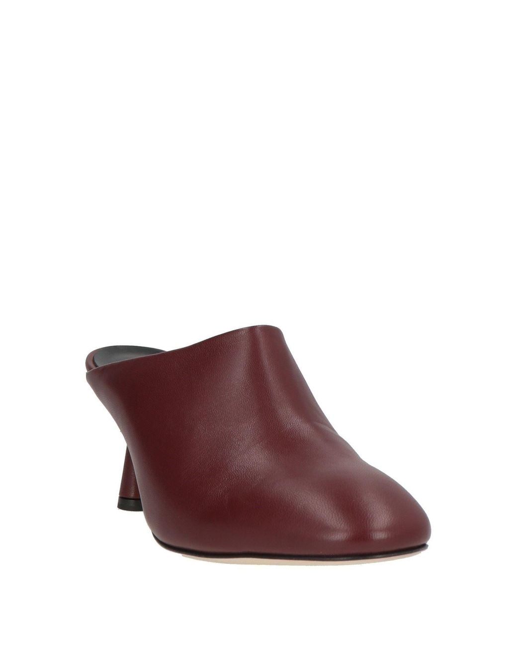 Aeyde Purple Burgundy Mules & Clogs Leather