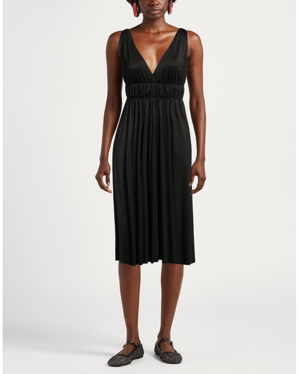 Robe midi P.A.R.O.S.H. en coloris Black