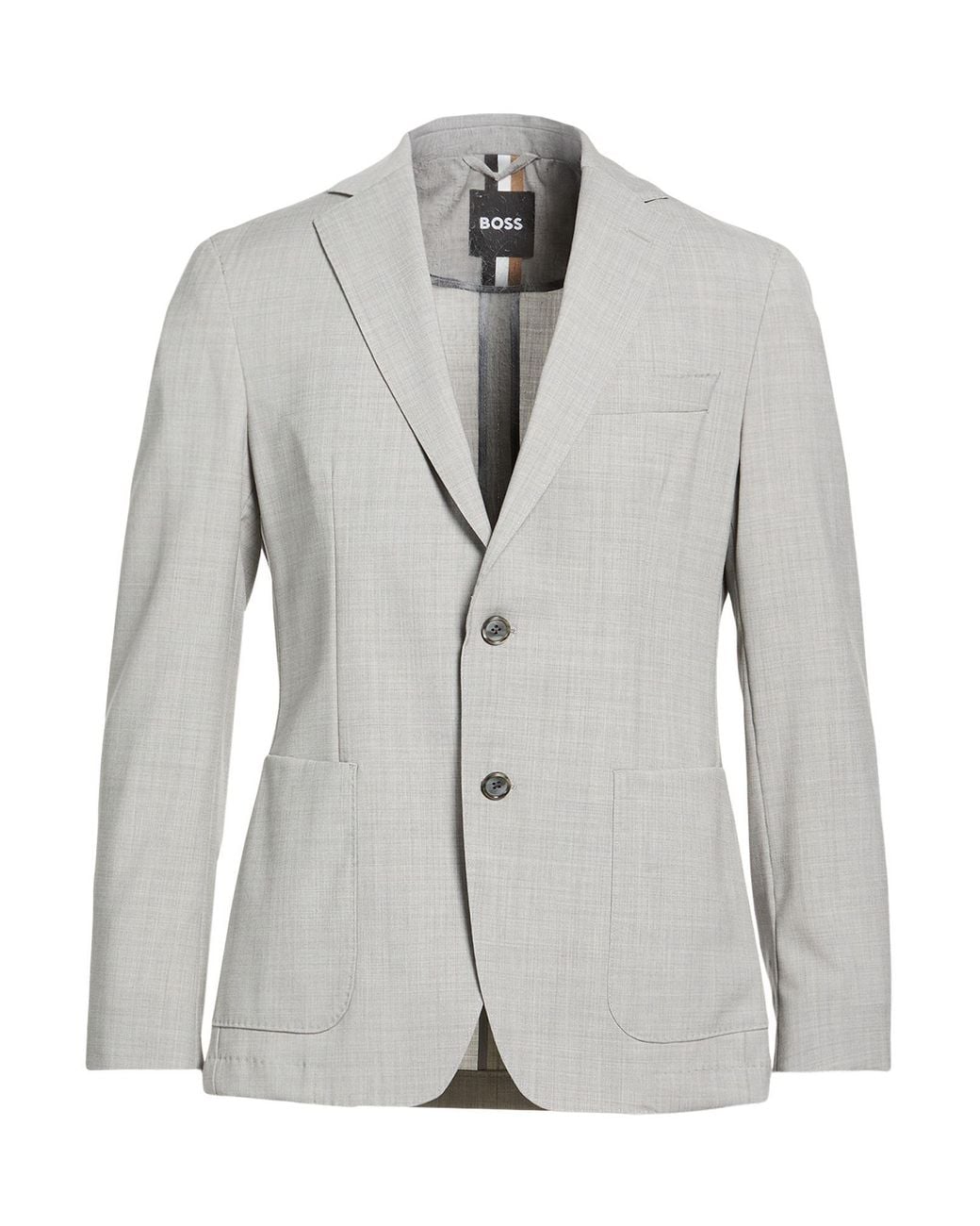 Boss Gray Blazer Virgin Wool for men