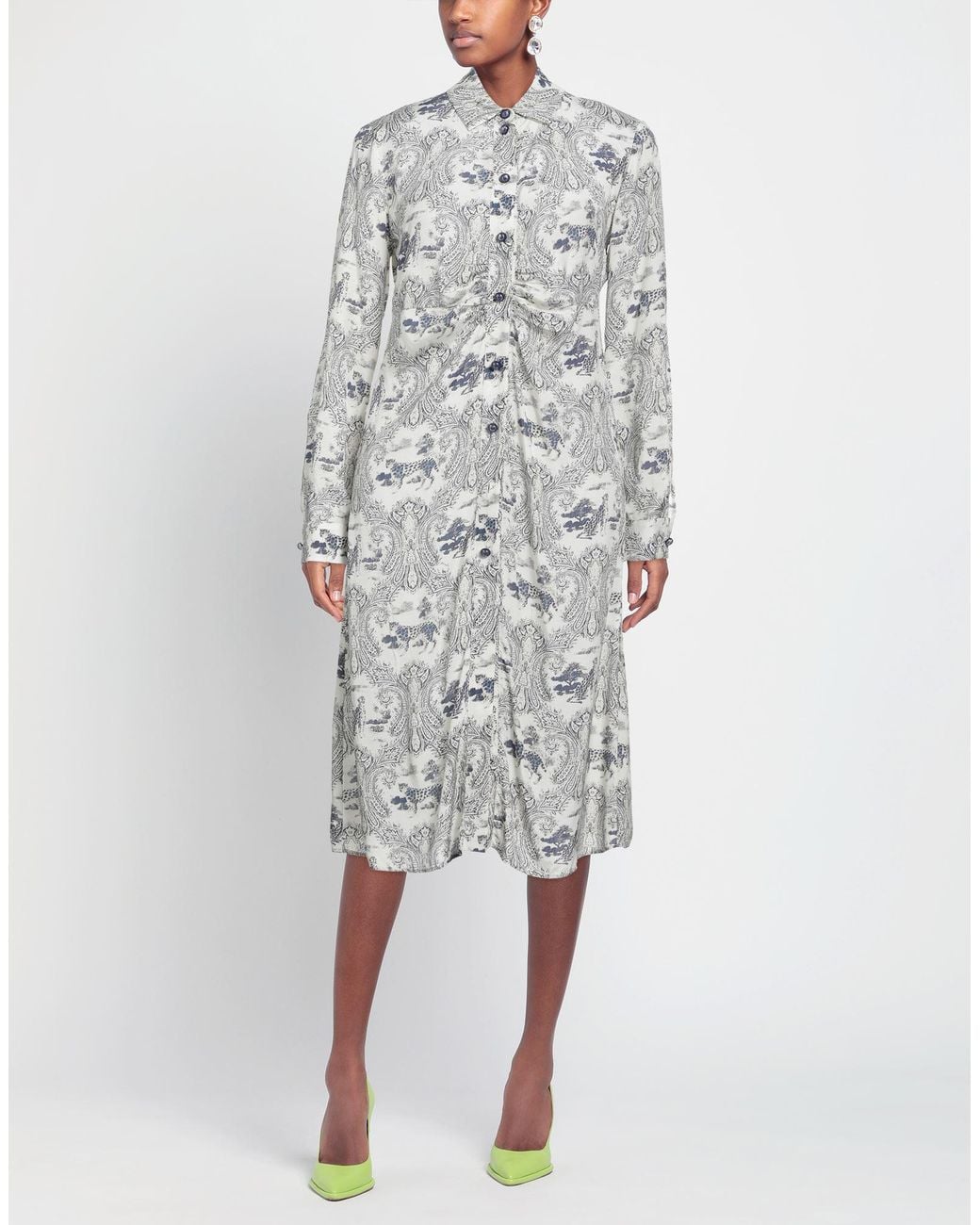 Pinko Gray Midi Dress