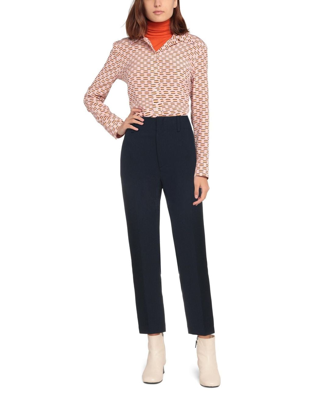 .., merci italia Blue Pants Polyester, Viscose, Elastane