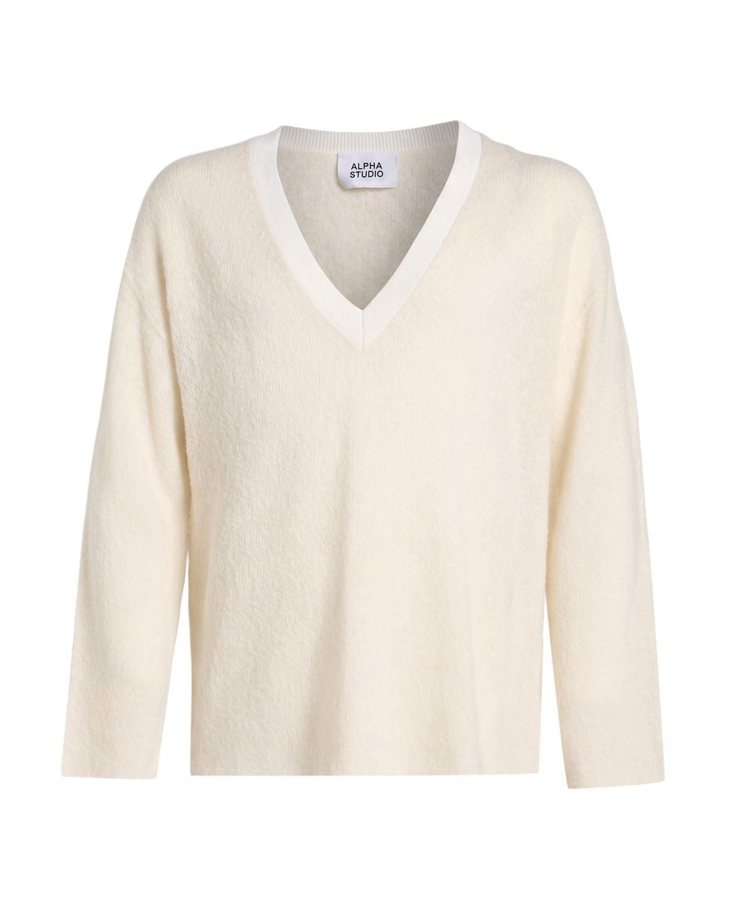 Alpha Studio White Sweaters