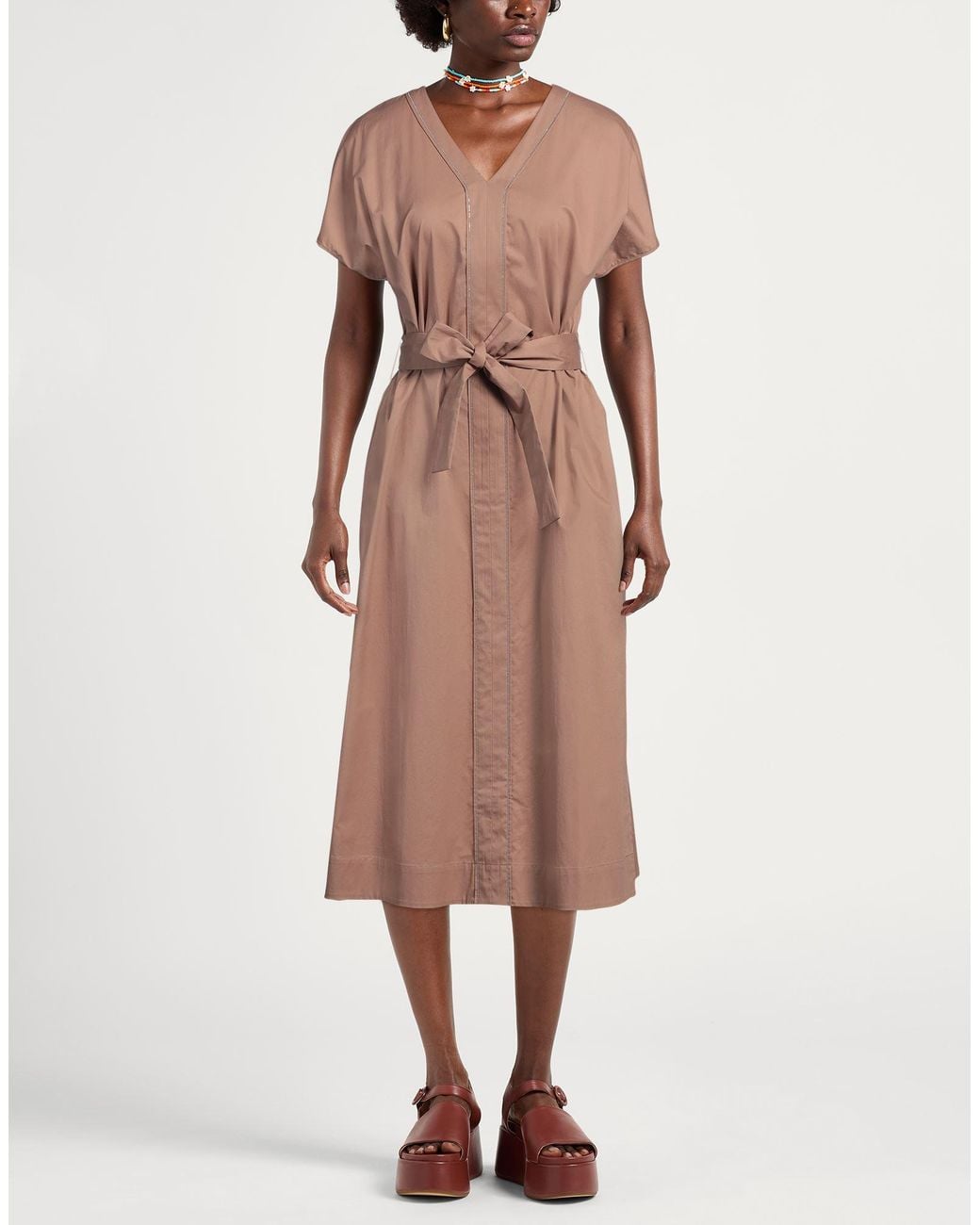 Peserico Brown Midi Dress