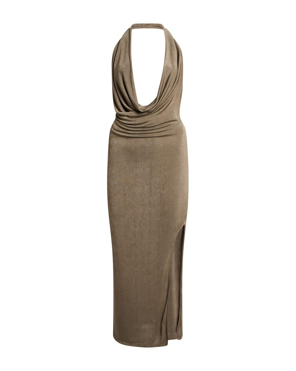 M I S B H V Natural Platinum Maxi Dress Polyester, Elastane