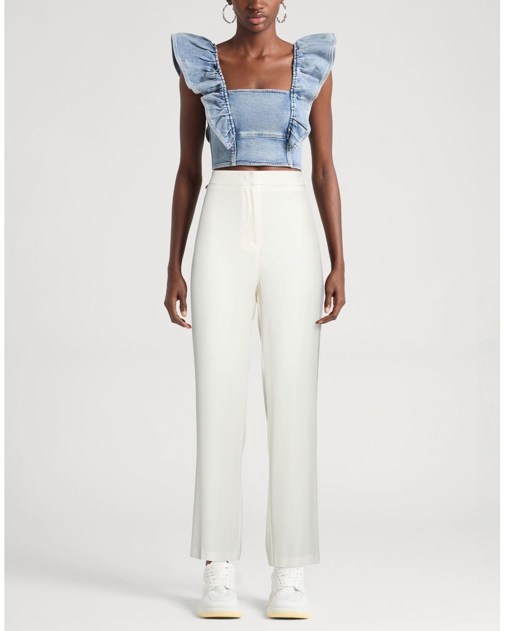 Kontatto White Pants Polyester, Elastane