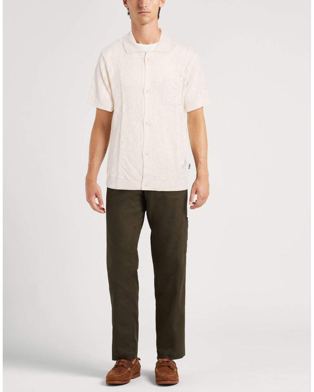 Berna White Cardigan Cotton, Acrylic for men