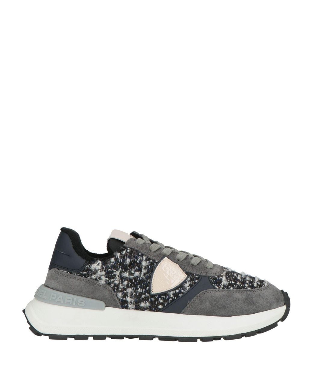 Philippe Model White Sneakers Leather, Textile Fibers