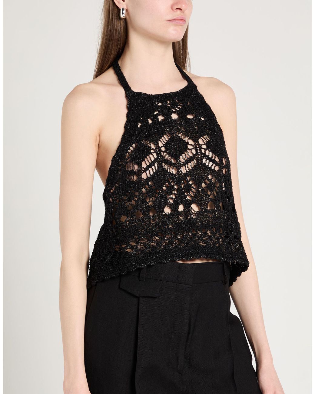Semicouture Black Top Cotton, Polyamide