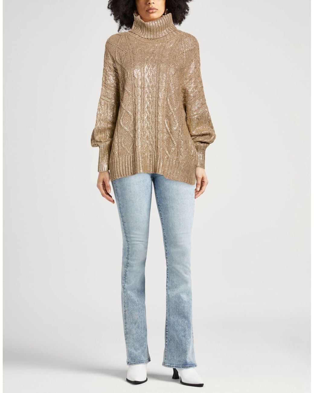 Carla G Natural Turtleneck Polyacrylic, Viscose, Wool, Alpaca Wool