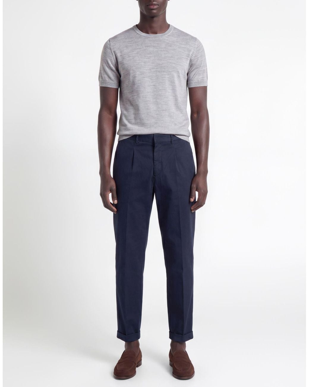Cruna Blue Pants Cotton, Elastane for men