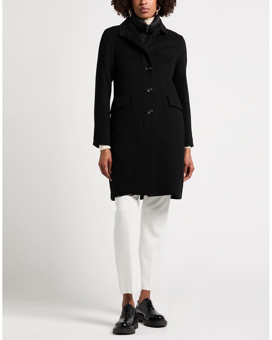 Moorer Black Coat Wool, Cashmere