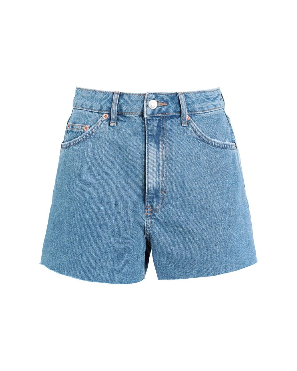 TOPSHOP Denim Shorts in Blue | Lyst 