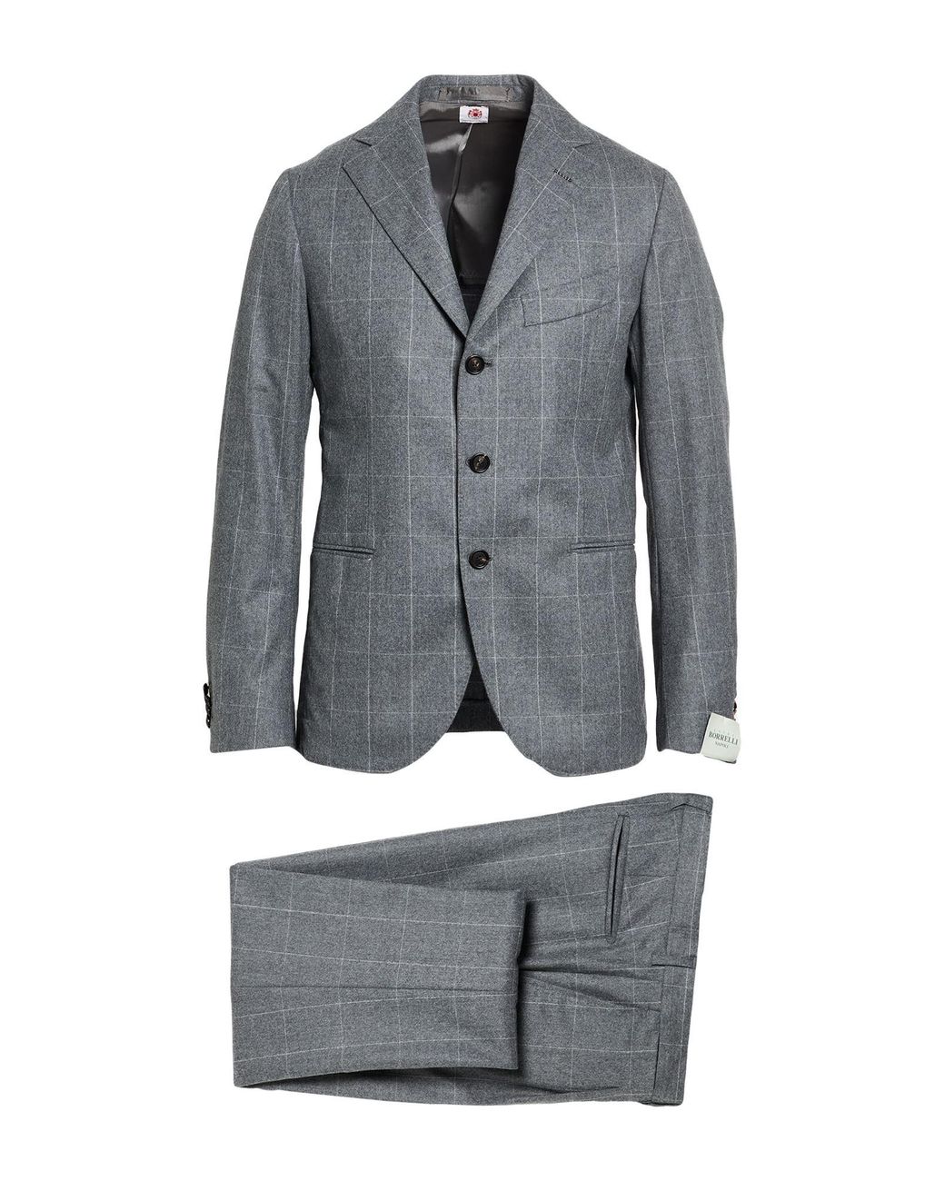 Luigi Borrelli Napoli Gray Suit Virgin Wool for men