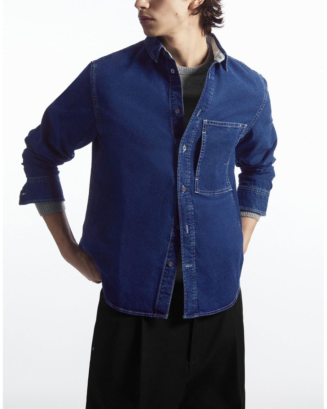 COS Denim Shirt in Blue for Men | Lyst