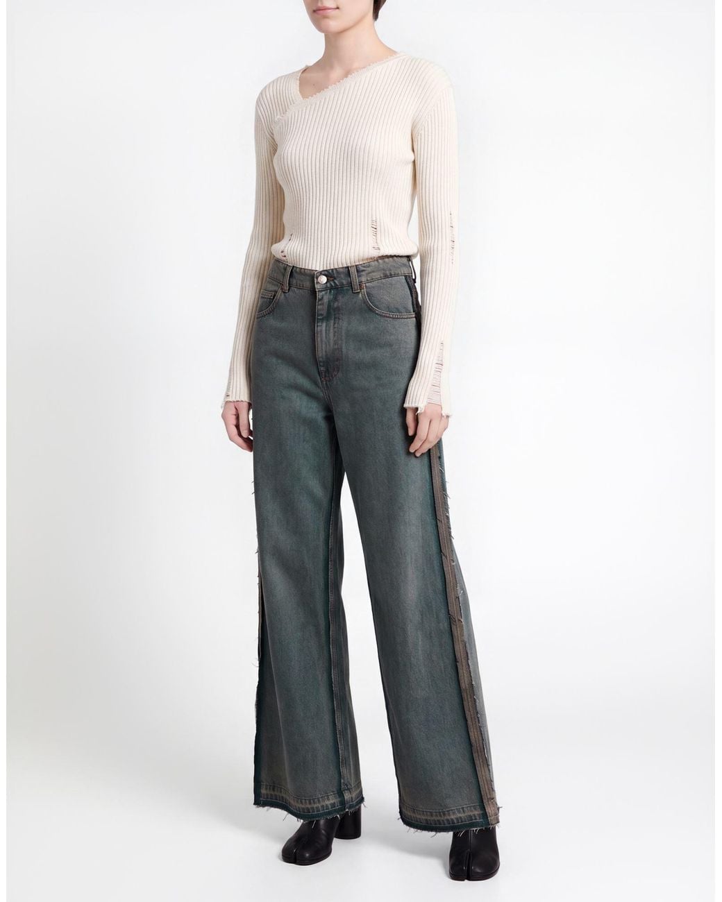 MM6 by Maison Margiela Gray Jeans Cotton