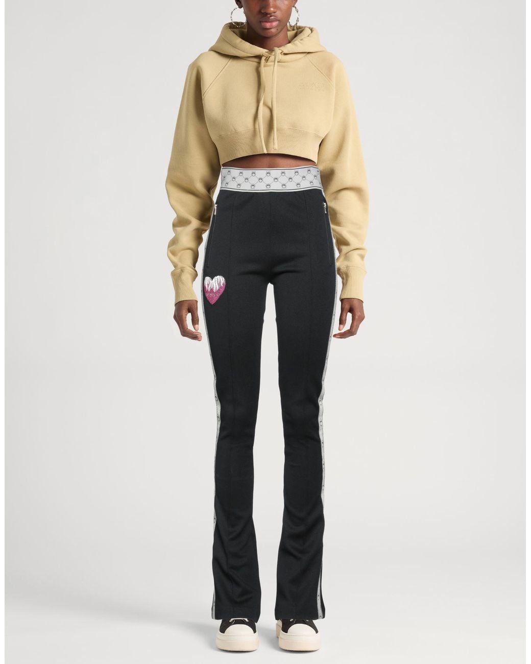 Pinko Black Pants Polyester, Cotton, Rubber