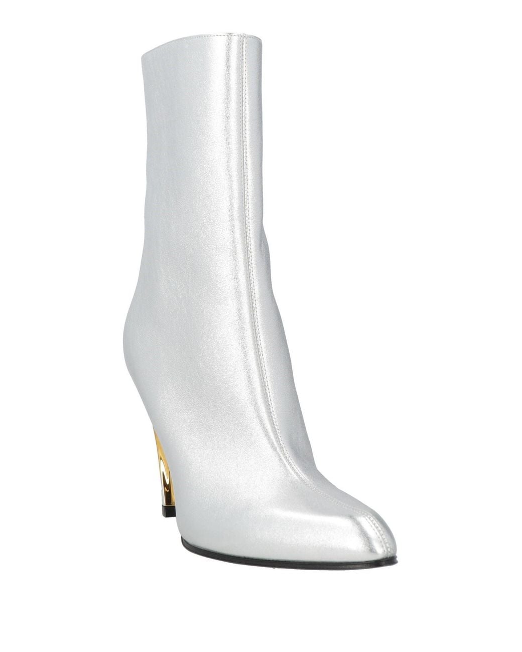 McQueen White Ankle Boots